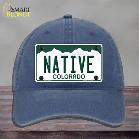 Native Colorado Novelty License Plate Hat Unconstructed Cotton / Navy