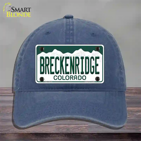 Breckenridge Colorado Novelty License Plate Hat Unconstructed Cotton / Navy