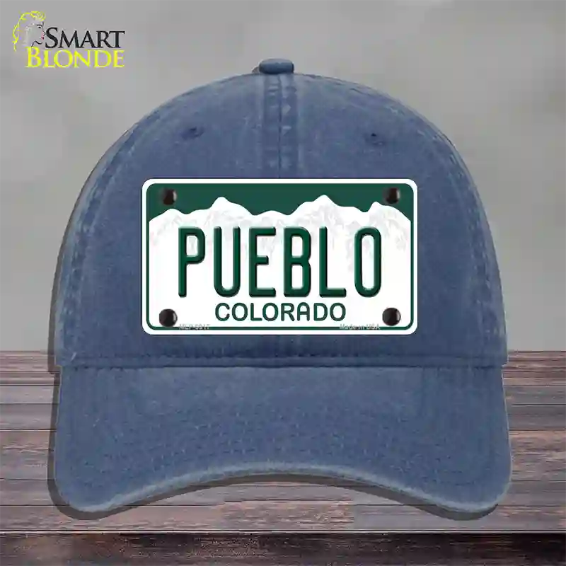 Pueblo Colorado Novelty License Plate Hat Unconstructed Cotton / Navy