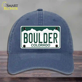 Boulder Colorado Novelty License Plate Hat Unconstructed Cotton / Navy