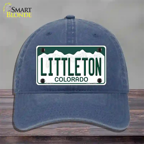 Littleton Colorado Novelty License Plate Hat Unconstructed Cotton / Navy