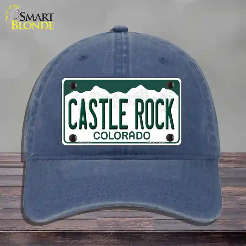 Castle Rock Colorado Novelty License Plate Hat Unconstructed Cotton / Navy