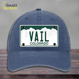 Vail Colorado Novelty License Plate Hat Unconstructed Cotton / Navy