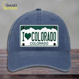 I Love Colorado Novelty License Plate Hat Unconstructed Cotton / Navy