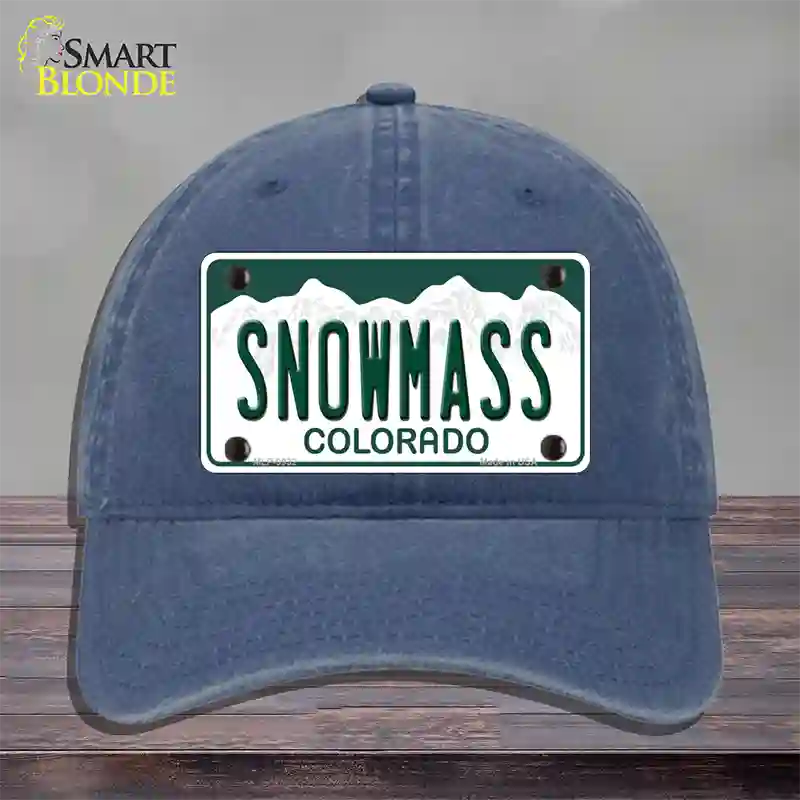 Snowmass Colorado Novelty License Plate Hat Unconstructed Cotton / Navy