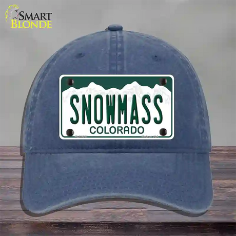 Snowmass Colorado Novelty License Plate Hat Unconstructed Cotton / Navy