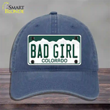 Bad Girl Colorado Novelty License Plate Hat Unconstructed Cotton / Navy