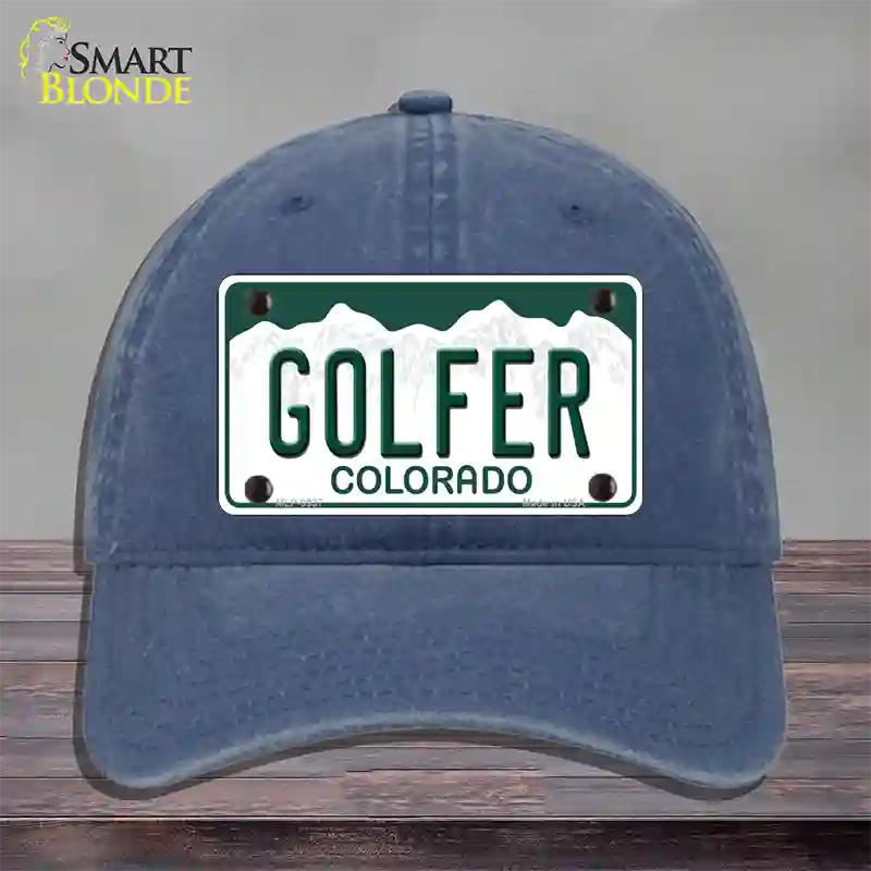 Golfer Colorado Novelty License Plate Hat Unconstructed Cotton / Navy