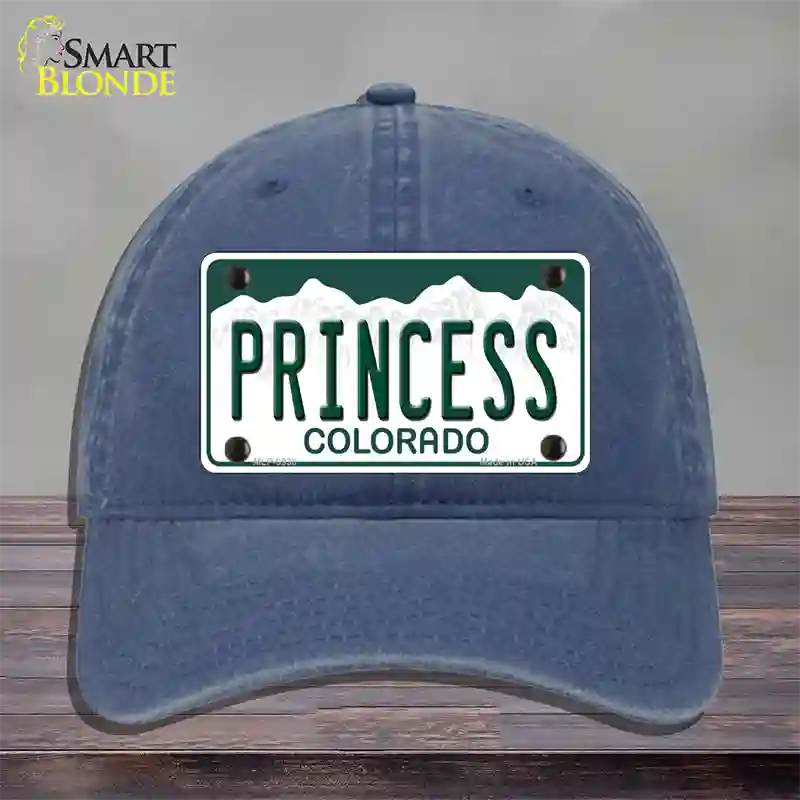 Princess Colorado Novelty License Plate Hat Unconstructed Cotton / Navy