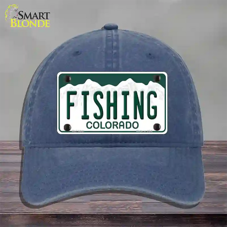 Fishing Colorado Novelty License Plate Hat Unconstructed Cotton / Navy