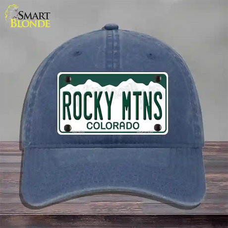 Rocky Mountains Colorado Novelty License Plate Hat Unconstructed Cotton / Navy