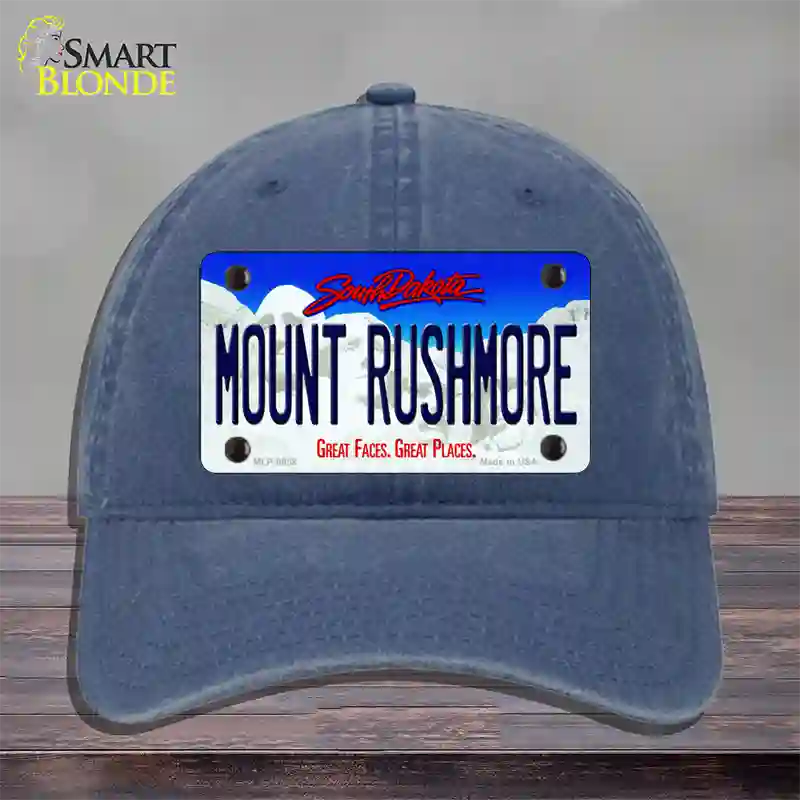 Mount Rushmore South Dakota Novelty License Plate Hat Unconstructed Cotton / Navy