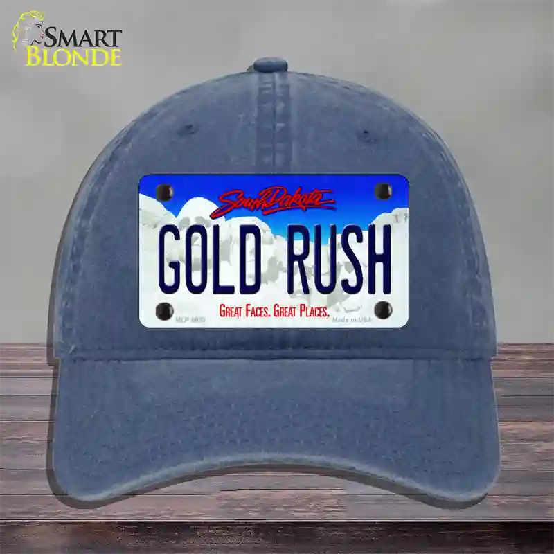 Gold Rush South Dakota Novelty License Plate Hat Unconstructed Cotton / Navy