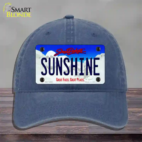 Sunshine South Dakota Novelty License Plate Hat Unconstructed Cotton / Navy