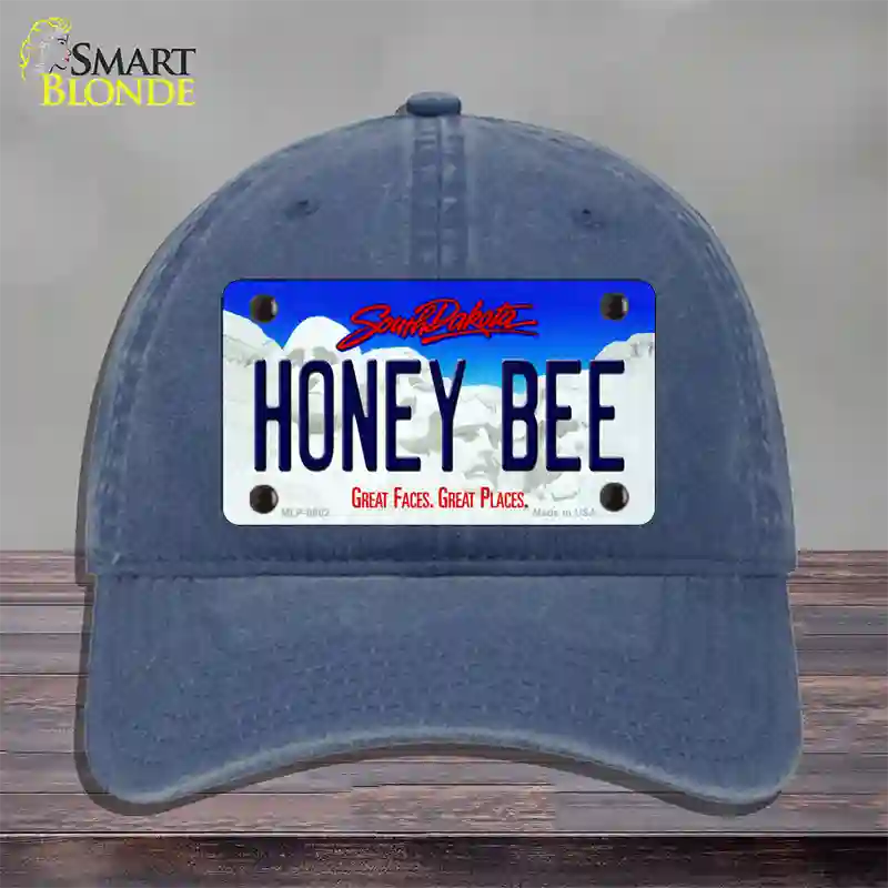 Honey Bee South Dakota Novelty License Plate Hat Unconstructed Cotton / Navy