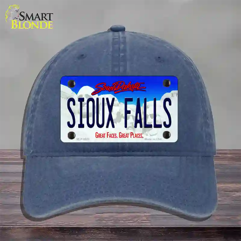 Sioux Falls South Dakota Novelty License Plate Hat Unconstructed Cotton / Navy