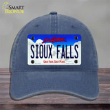 Sioux Falls South Dakota Novelty License Plate Hat Unconstructed Cotton / Navy