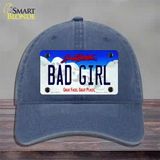 Bad Girl South Dakota Novelty License Plate Hat Unconstructed Cotton / Navy