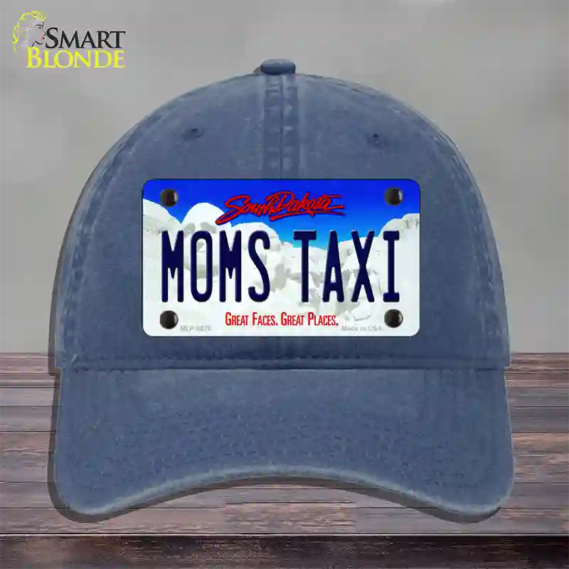 Moms Taxi South Dakota Novelty License Plate Hat Unconstructed Cotton / Navy