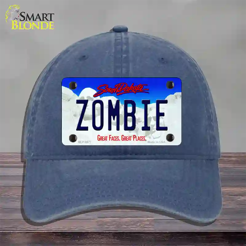 Zombie South Dakota Novelty License Plate Hat Unconstructed Cotton / Navy