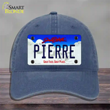 Pierre South Dakota Novelty License Plate Hat Unconstructed Cotton / Navy