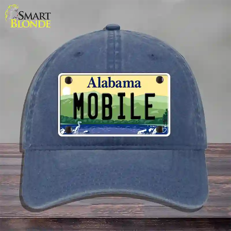 Mobile Alabama Novelty License Plate Hat Unconstructed Cotton / Navy