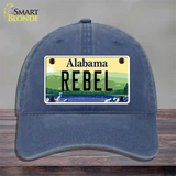 Rebel Alabama Novelty License Plate Hat Unconstructed Cotton / Navy