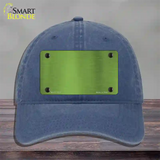 Lime Green Metallic Solid Novelty License Plate Hat Unconstructed Cotton / Navy