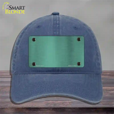 Teal Metallic Solid Novelty License Plate Hat Unconstructed Cotton / Navy