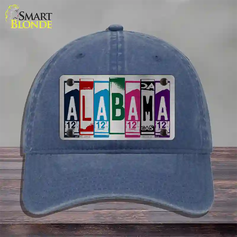 Alabama License Plate Art Novelty License Plate Hat Unconstructed Cotton / Navy