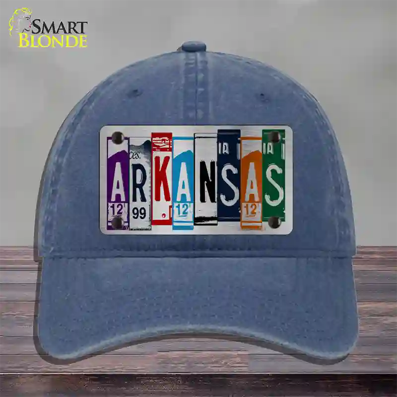 Arkansas License Plate Art Novelty License Plate Hat Unconstructed Cotton / Navy