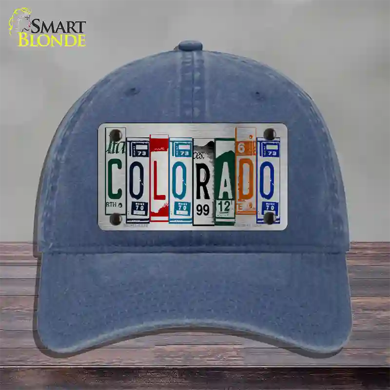 Colorado License Plate Art Novelty License Plate Hat Unconstructed Cotton / Navy