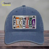 Florida License Plate Art Novelty License Plate Hat Unconstructed Cotton / Navy