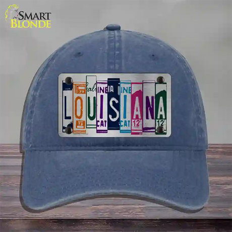 Louisiana License Plate Art Novelty License Plate Hat Unconstructed Cotton / Navy