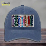 Massachusetts License Plate Art Novelty License Plate Hat Unconstructed Cotton / Navy