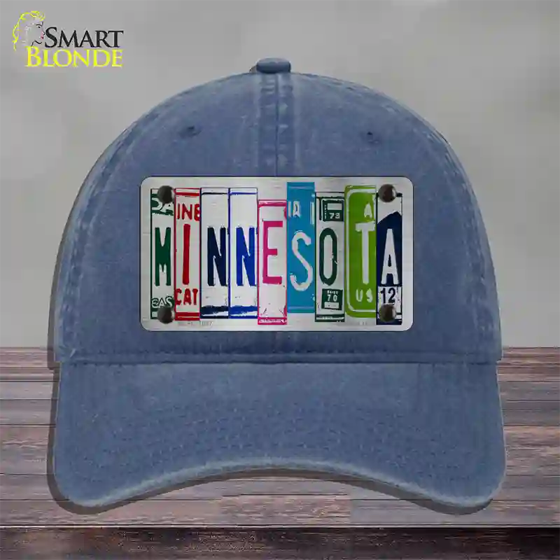 Minnesota License Plate Art Novelty License Plate Hat Unconstructed Cotton / Navy