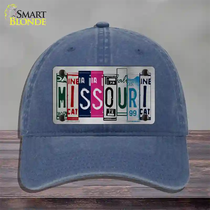 Missouri License Plate Art Novelty License Plate Hat Unconstructed Cotton / Navy