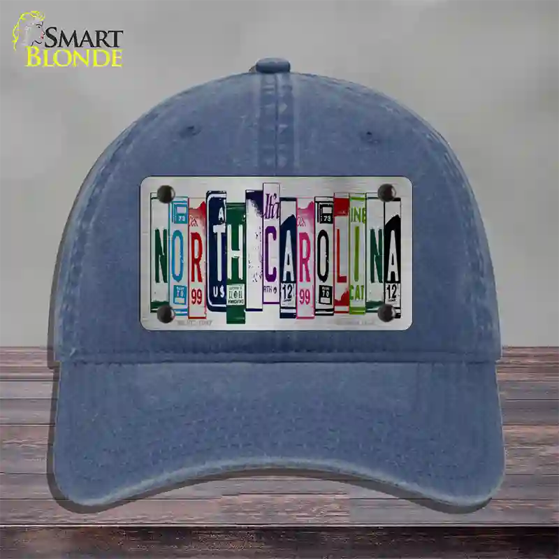 North Carolina License Plate Art Novelty License Plate Hat Unconstructed Cotton / Navy