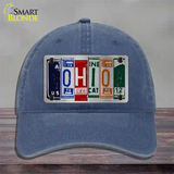 Ohio License Plate Art Novelty License Plate Hat Unconstructed Cotton / Navy