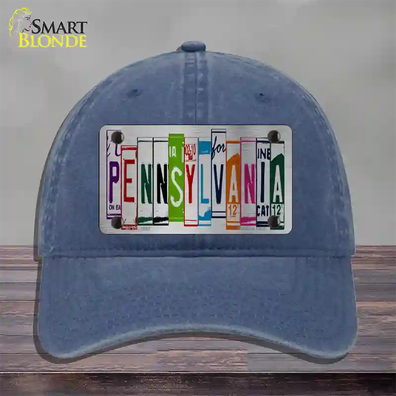 Pennsylvania License Plate Art Novelty License Plate Hat Unconstructed Cotton / Navy