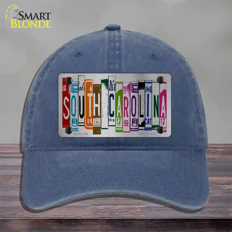 South Carolina License Plate Art Novelty License Plate Hat Unconstructed Cotton / Navy