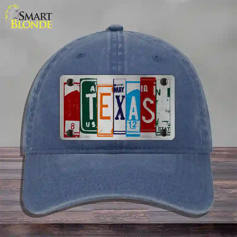 Texas License Plate Art Novelty License Plate Hat Unconstructed Cotton / Navy