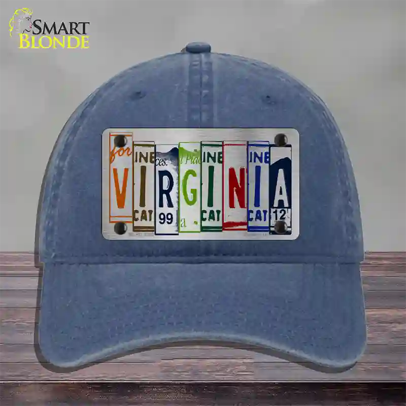 Virginia License Plate Art Novelty License Plate Hat Unconstructed Cotton / Navy