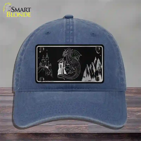 Wizards And Dragons Black Brushed Chrome Novelty License Plate Hat Unconstructed Cotton / Navy