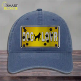 Dog Lover Yellow Brushed Chrome Novelty License Plate Hat Tag Unconstructed Cotton / Navy