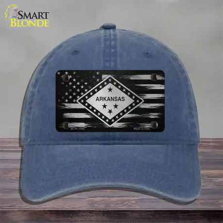 Arkansas Carbon Fiber Novelty License Plate Hat Unconstructed Cotton / Navy