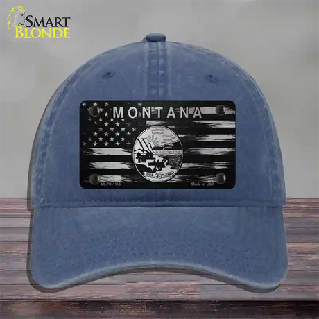 Montana Carbon Fiber Novelty License Plate Hat Unconstructed Cotton / Navy