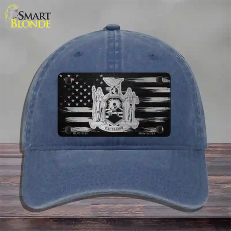 New York Carbon Fiber Novelty License Plate Hat Unconstructed Cotton / Navy