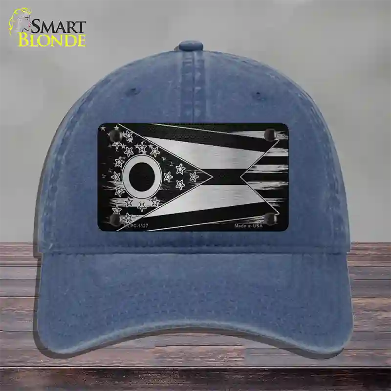 Ohio Carbon Fiber Novelty License Plate Hat Unconstructed Cotton / Navy