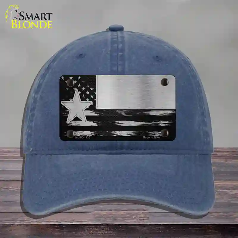 Texas Carbon Fiber Novelty License Plate Hat Unconstructed Cotton / Navy